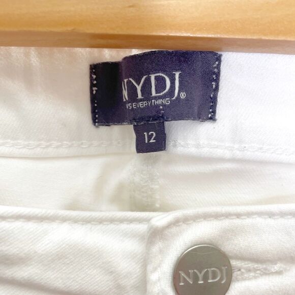NYDJ Sheri Slim Ankle Jeans with Side Slits Lift Tuck White Size 12 - Picture 6 of 8